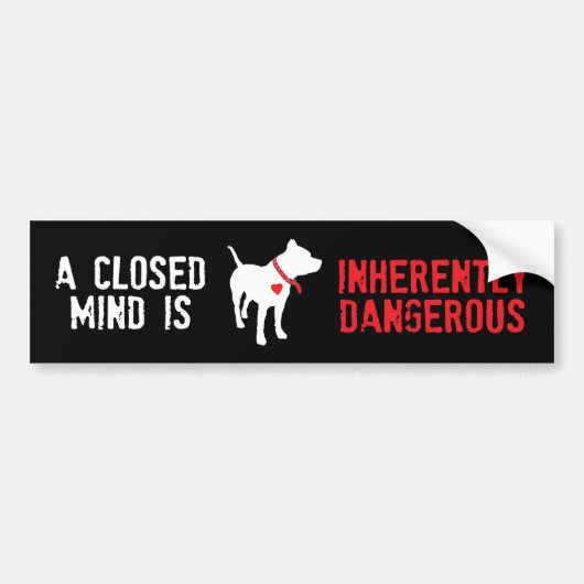 Inherent gevaarlijke Pit Bull Dog Bumpersticker (Voorkant)