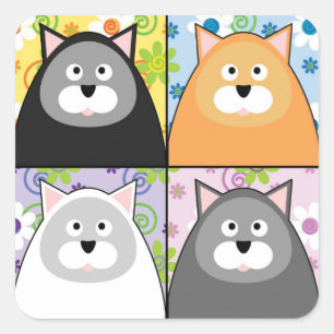 Inhoud Cat Square Stickers