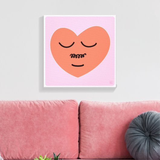 Inhoud hart - met snor canvas afdruk (Insitu (Woonkamer))