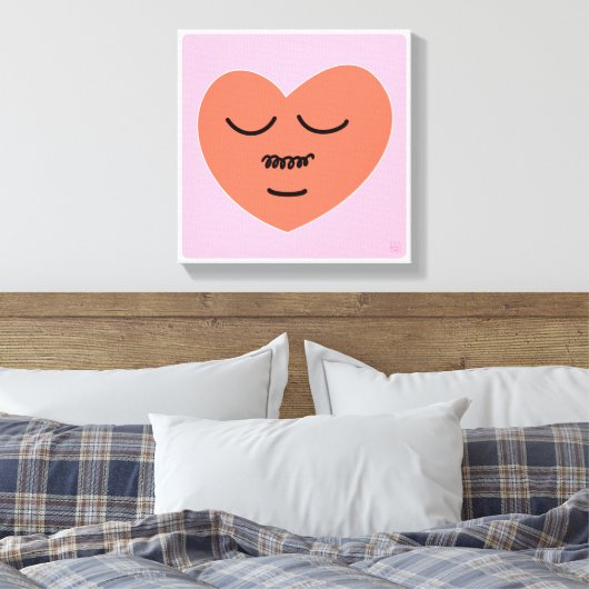 Inhoud hart - met snor canvas afdruk (Insitu (Slaapkamer))