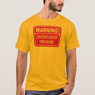 Inhoud van waarschuwingsteken onder Drukontwerp T-shirt