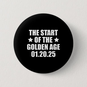 Inhuldiging 2025 President Trump Golden Age Ronde Button 5,7 Cm