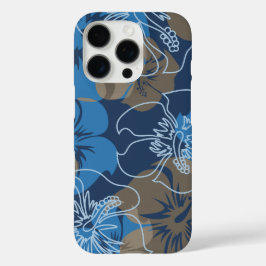 Iniki Point Hawaiian Hibiscus Floral Blue iPhone 16 Pro Hoesje