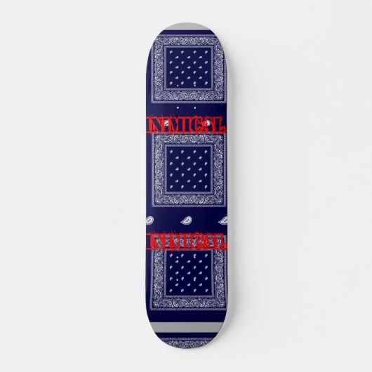 Inimical Blue Paisley Skateboard (Voorkant)