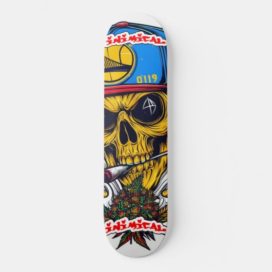 Inimical Golden State Skull Skateboard (Voorkant)