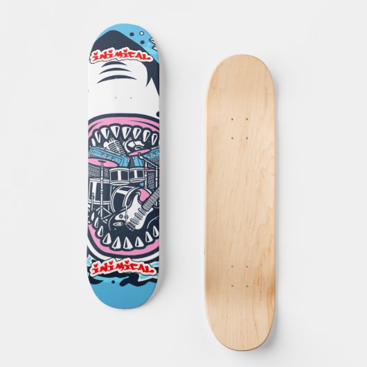 Inimical Rock and Roll Shark Skateboard (Voorkant)