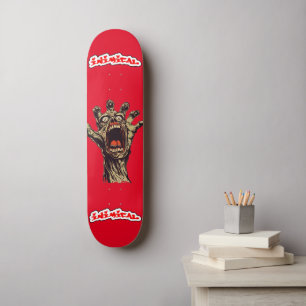 Inimical schreeuwende hand rood skateboard