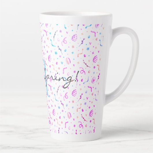 Initiaal, 17oz Latte Mok Happy Spring Pattern (Rechts)