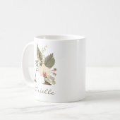 Initiaal A Boho Floral Orchid Greenery Koffiemok (Voorkant links)