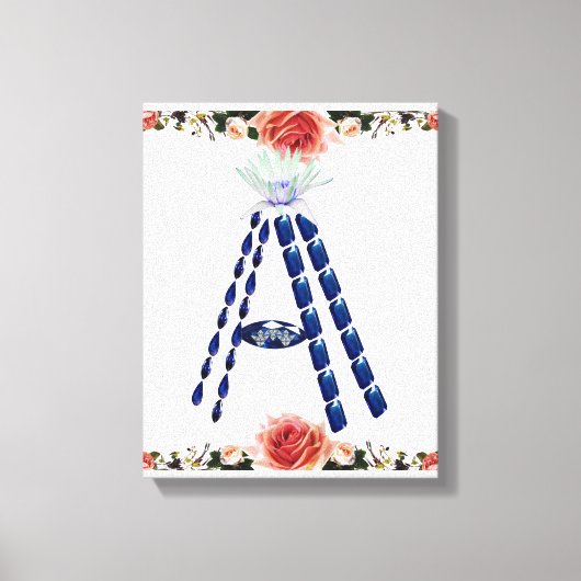 Initiaal A Canvas Afdruk (Voorkant)