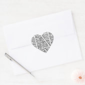 Initiaal A Monogram Floral Scroll Pattern Hart Sticker (Envelop)