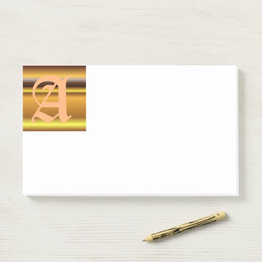 Initiaal A Monogram PostIt Nota's Post-it® Notes (Op bureau)