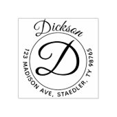 Initiaal Achternaam Ronde Adres Stempel Monogram (Afrduk)