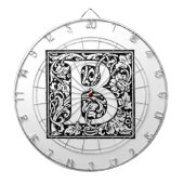Initiaal B Monogram. Gepersonaliseerd Naam Floral  Dartbord (Voorkant)