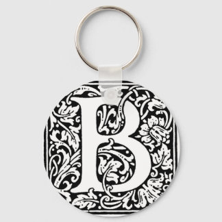 Initiaal B Monogram. Gepersonaliseerd Naam Floral  Sleutelhanger