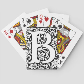 Initiaal B Monogram. Gepersonaliseerd Naam Floral  Speelkaarten