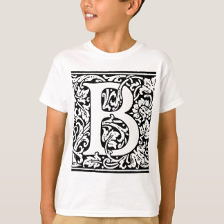 Initiaal B Monogram. Gepersonaliseerd Naam Floral  T-shirt