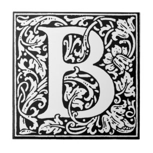 Initiaal B Monogram. Gepersonaliseerd Naam Floral Tegeltje