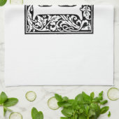 Initiaal B Monogram. Gepersonaliseerd Naam Floral Theedoek (Gevouwen)