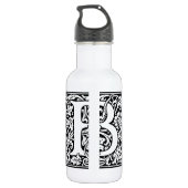 Initiaal B Monogram. Gepersonaliseerd Naam Floral  Waterfles (Achterkant)