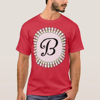 Initiaal B van zoete pillen T-shirt