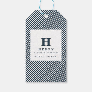 INITIAAL blauwe GRADUATION Party GIFT-LABELS Cadeaulabel