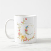 Initiaal bloemenletter Cfloral lijst Koffiemok (Links)