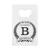 Initiaal Bruidsjonker Kredietkaart Flessenopener (Achterkant)