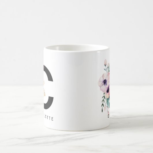 Initiaal "C" Alfabet Mok Monogram Boho Waterverf (Center)