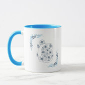 Initiaal "C" Blauw Monogram Kalme Bloemenkoffie Mok (Links)