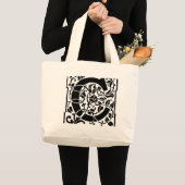 Initiaal C Monogram. Floral Name Gepersonaliseerd  Grote Tote Bag (Voorkant (product))