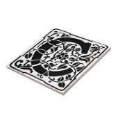 Initiaal C Monogram. Floral Name Gepersonaliseerd Tegeltje (Zijkant)