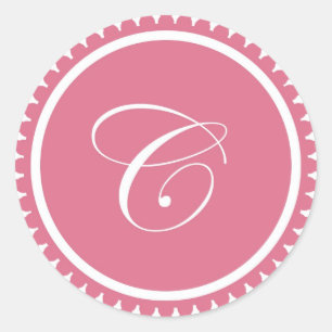 Initiaal C prinses roze monogram zegel partij guns