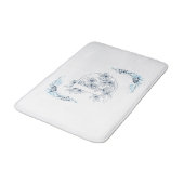 Initiaal "D" Blauw Monogram Kalm Bloemen Badmat (Gekanteld)
