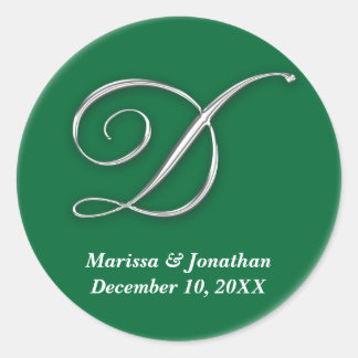 Initiaal D Groen monogram douanenaam gunstiger zeg Ronde Sticker