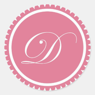 Initiaal D princess roink-monogram, voor partij Ronde Sticker