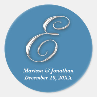 Initiaal E blauw monogram, douanenaam vóór zegel