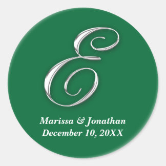 Initiaal E Groen monogram douanenaam gunstiger zeg Ronde Sticker