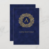 Initiaal een gouden Damask Classic Pattern Bedankkaart (Voorkant / Achterkant)
