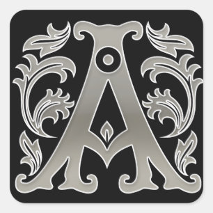 Initiaal een hoofdletter Sticker in zilver