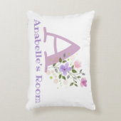 Initiaal en naam met Floral Design Accent Pillow Accent Kussen (Voorkant(Verticaal))