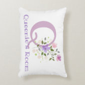 Initiaal en naam met Floral Design Accent Pillow Accent Kussen (Voorkant(Verticaal))