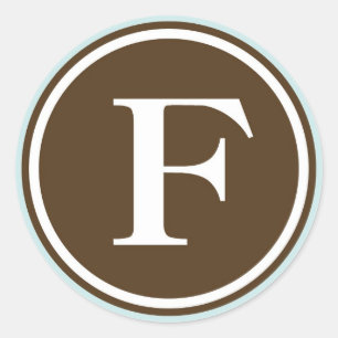 Initiaal F monogram cirkel letter zegel partij gun