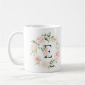 Initiaal florale letter E florale lijst Koffiemok (Links)