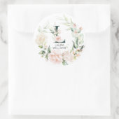 Initiaal florale lijst ronde sticker (Tas)