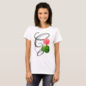 Initiaal G,  Geranium T-Shirt (Voorkant volledig)