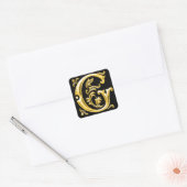 Initiaal G Hoofdletter Sticker in Goud (Envelop)