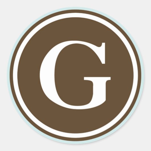 Initiaal G monogram cirkel letter zegel partij gun (Voorkant)