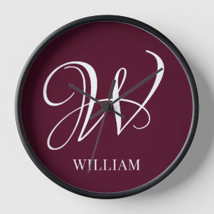 Initiaal gepersonaliseerd Elegant Bourgogne Monogr