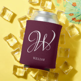Initiaal gepersonaliseerd Elegant Bourgogne Monogr Blikjeskoeler